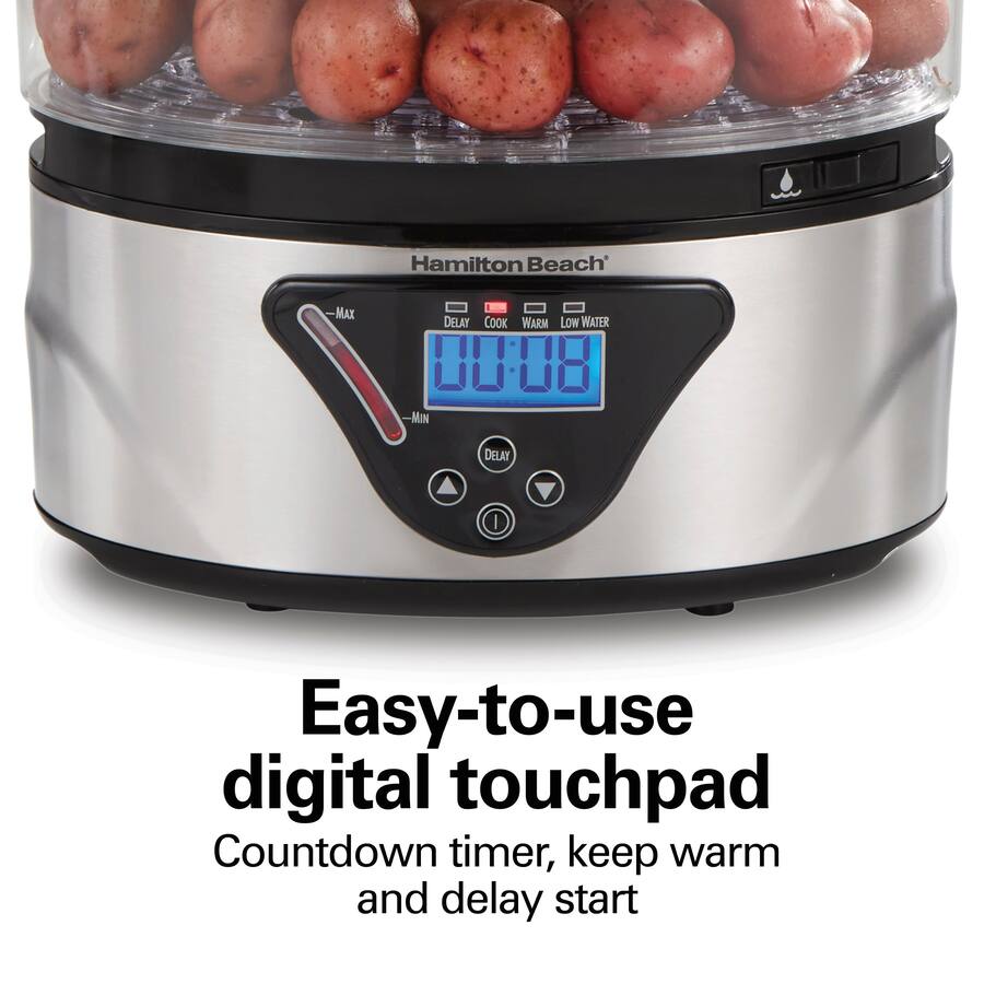 Hamilton Countdown Hamilton Beach 5.5 Quart Digital Steamer Silver 37530Z - Best Buy