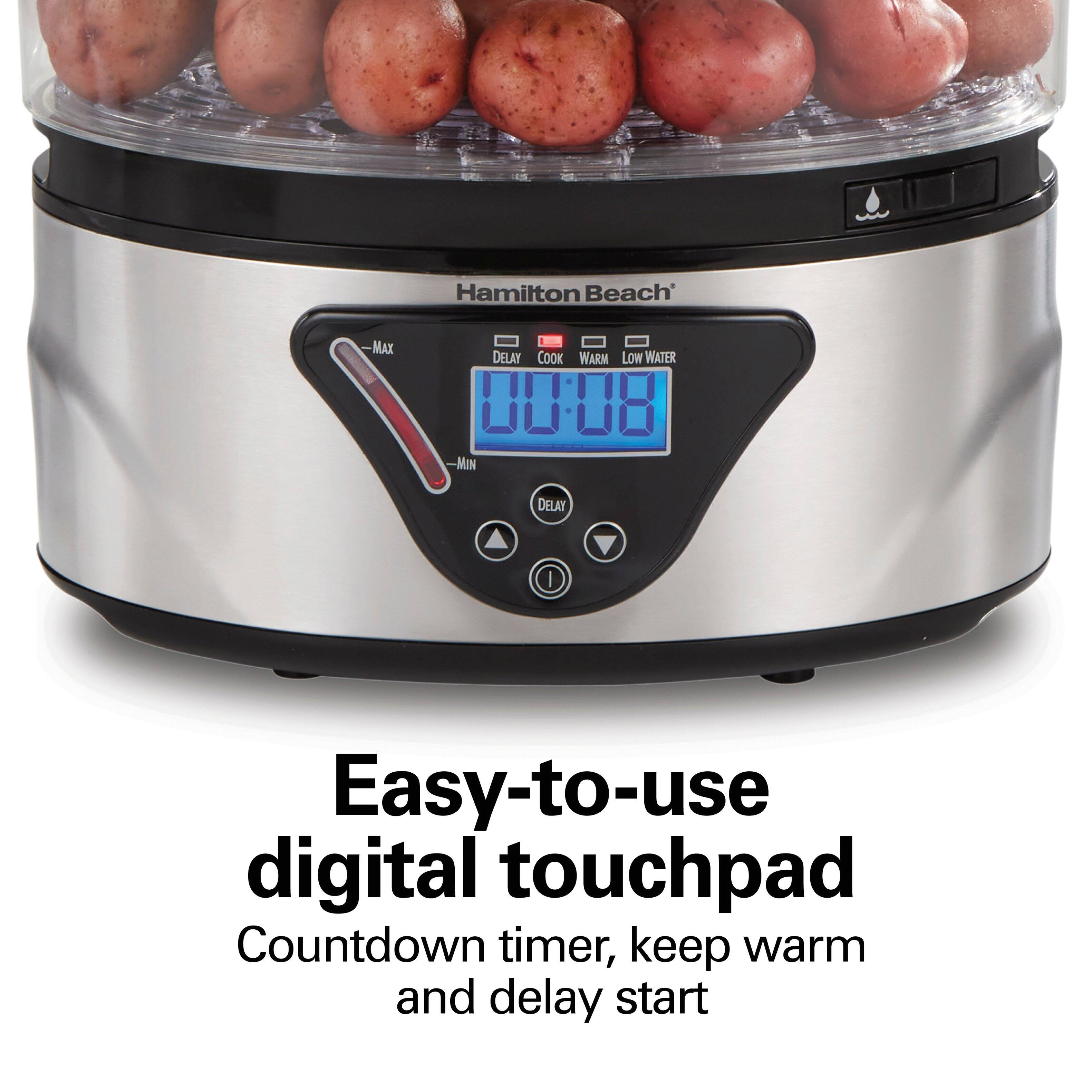 Hamilton Beach - MAX DELAY COOK WARM Low WATER 00:08 MIN DELAY

Easy-to-use digital touchpad
Countdown timer, keep warm and delay start