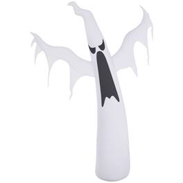 Homcom - 6' Tall Halloween Inflatables Outdoor Decorations Ghost, Light Up Blow Up Yard Decor with LED Light - White