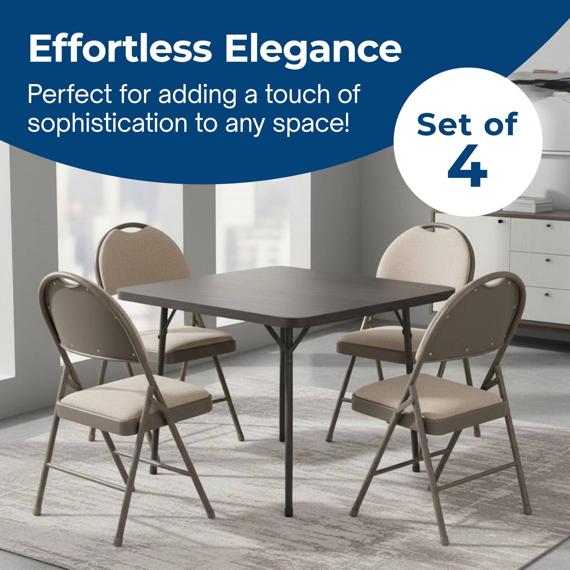Effortless Elegance  
Perfect for adding a touch of sophistication to any space!  
Set of 4