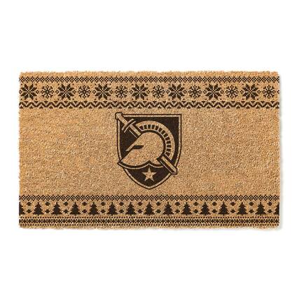 Front. Jardine - Army Black Knights 18" x 30" Holiday Coir Doormat - Brown.