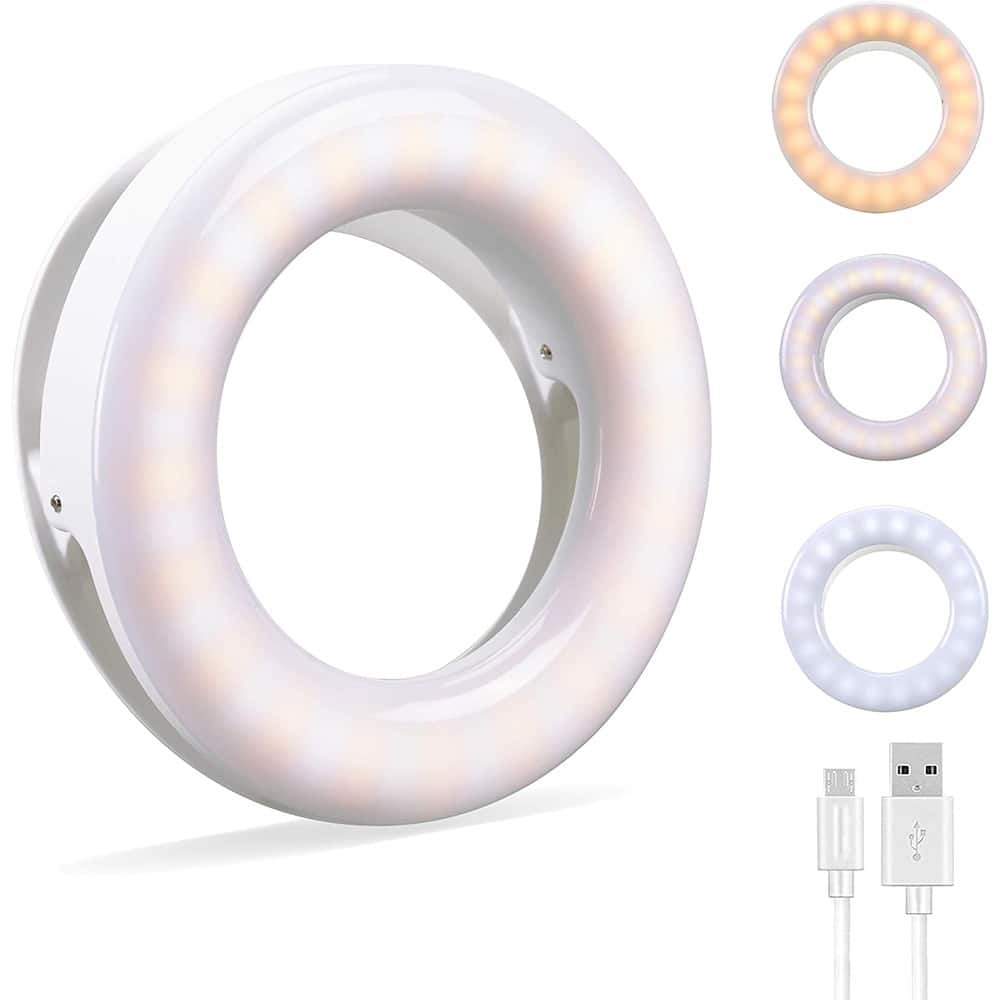 Schertz - Selfie Ring Light, Rechargeable Clip-on Fill Light for iPhone/Android, Portable