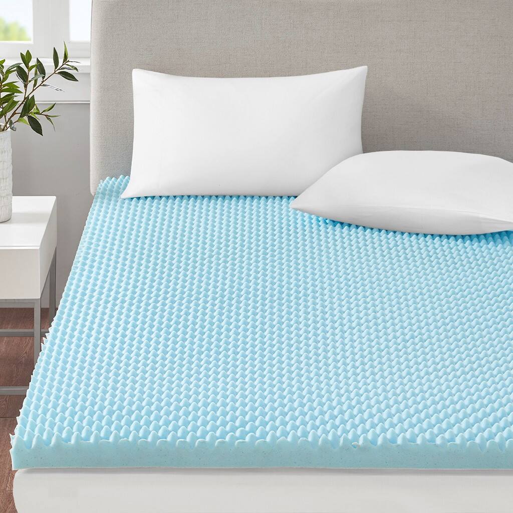 Alt View 2. Gracie Mills - Gracie Mills Melody All Season 3 Inch Reversible Cooling Gel Memory Foam Mattress Topper - Blue.