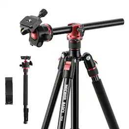 Neewer - 71" Tripod & Monopod with Ball Head - Overhead Stand for DSLR & iPhone Video (17.6lb Load) - Black
