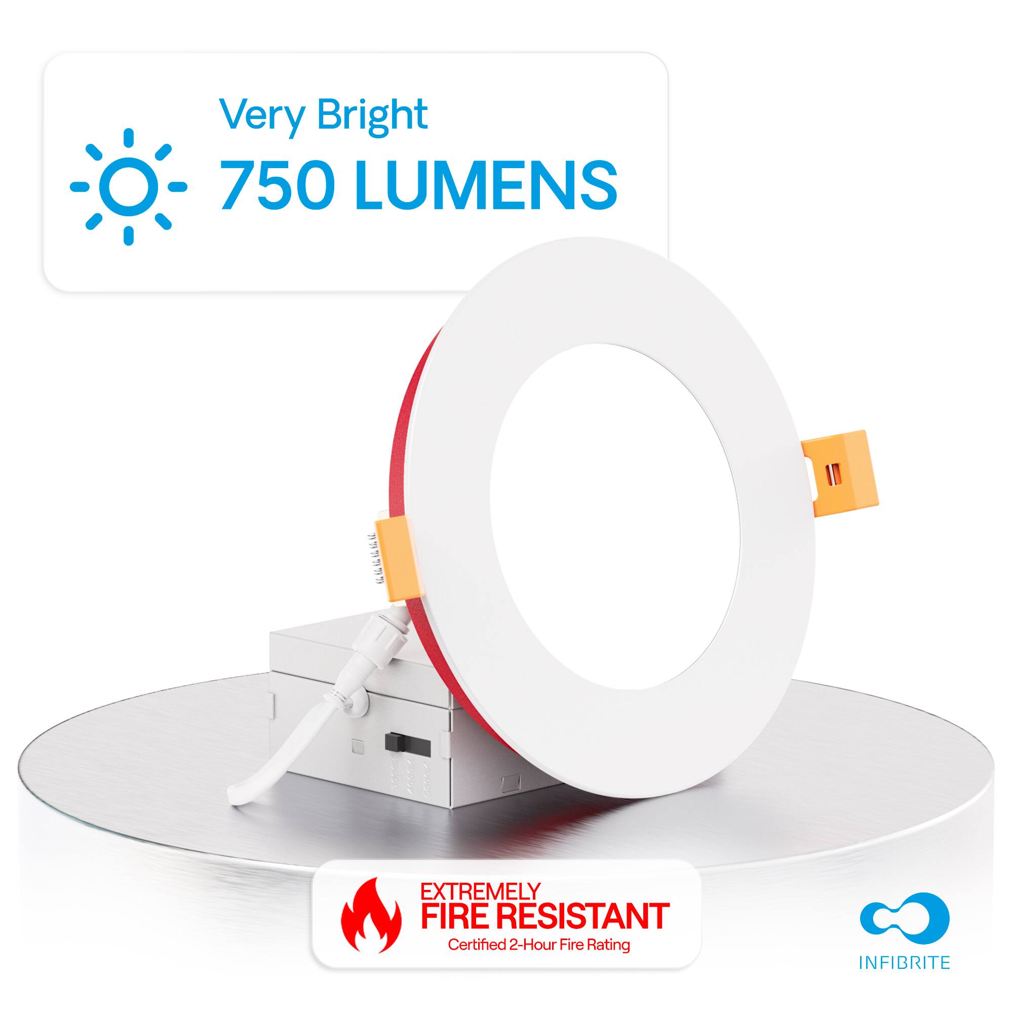 Very Bright 750 LUMENS  
EXTREMELY FIRE RESISTANT  
Certified 2-Hour Fire Rating  
INFIBRITE