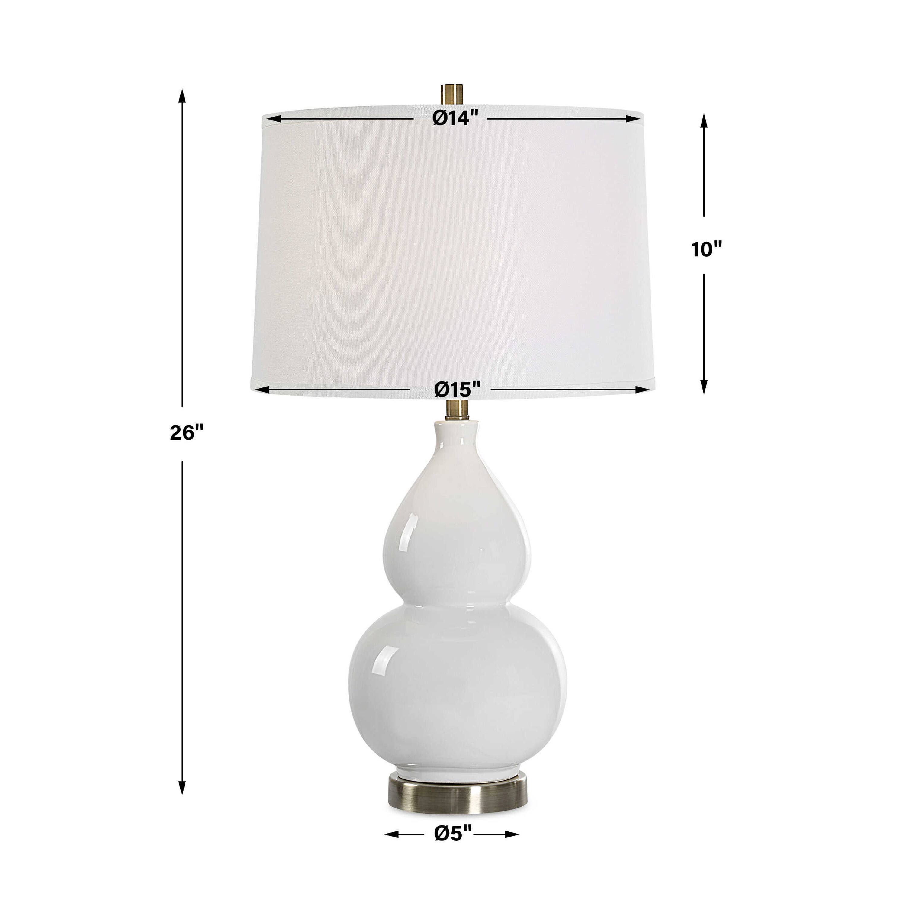Manhattan Lane Roe Table Lamp, Linen Shade, Gourd Ceramic Body, 26 Inch ...