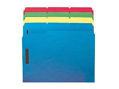 Front. Smead - Fastener File Folders, 2 Fasteners, Reinforced 1/3-Cut Tab, Letter Size, Assorted Colors, 50/Box (11975) - Assorted.