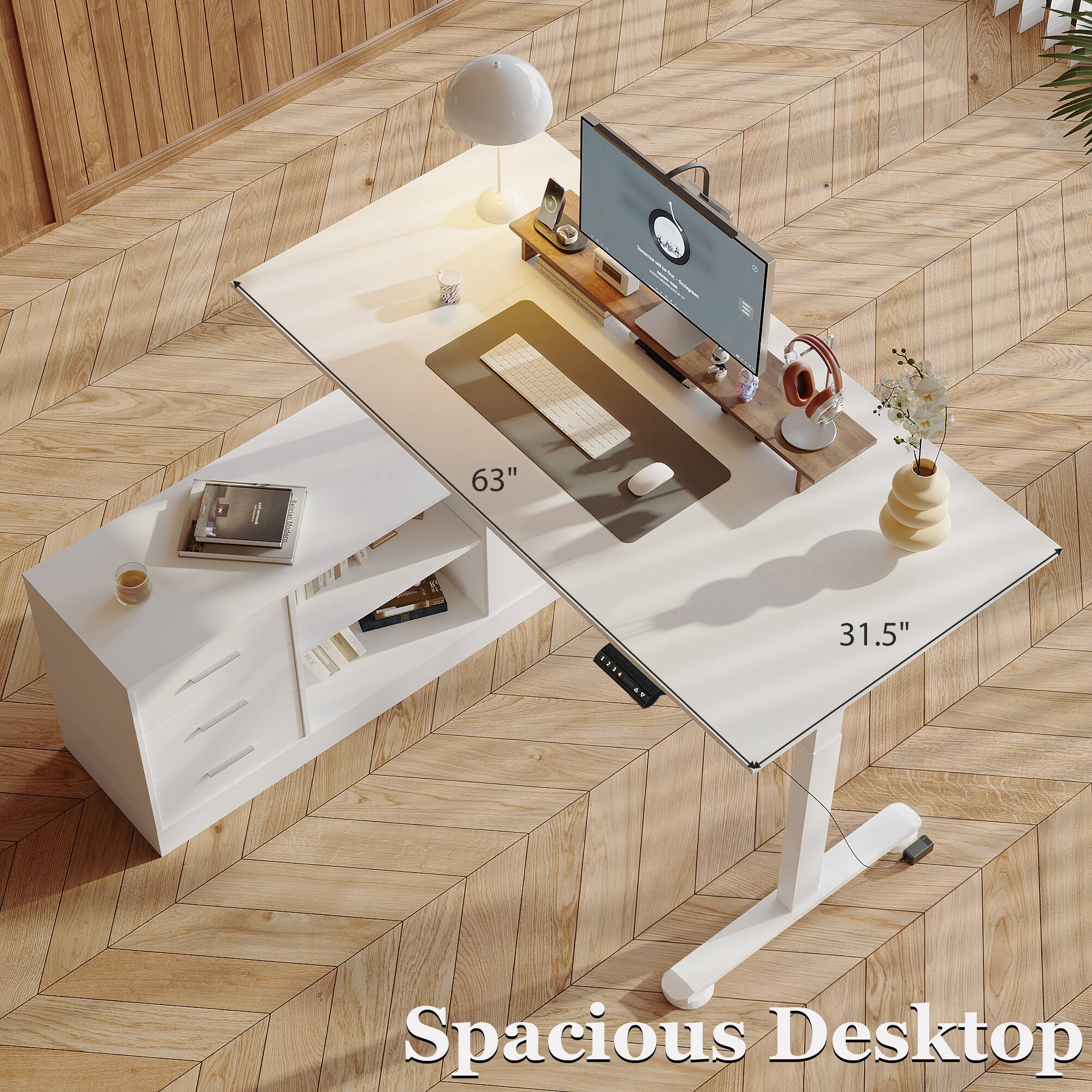 63" x 31.5" Spacious Desktop