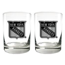 Great American Products - New York Rangers 15oz. Legacy Rocks Glass Set - Multicolor