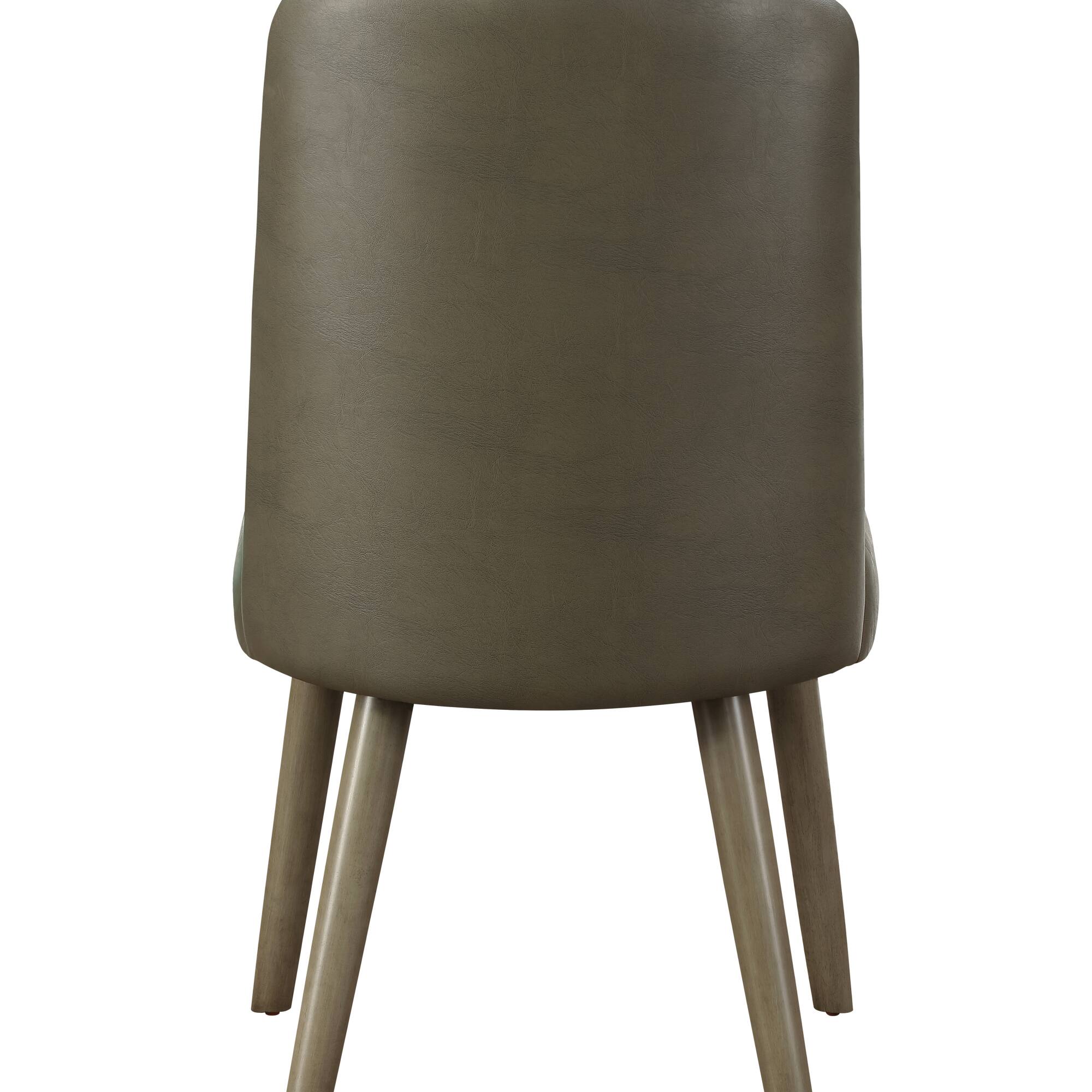 Alt View 1. GOODSILO - Modern Synthetic Leather Side Chair with Oak Finish - High Back Armless Design for Stylish Seating, Set of 2 - Gray+Oak.