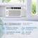 The text on the image is grouped and corrected as follows:
4-IN-1 TECHNOLOGY:
- Not meant as primary heat source
- Powerful cooling: 12,000 BTU up to 550 sq ft
- Dehumidification: 1.67 Pints per Hour
- Supplemental heating: 11,000 / 8500 BTU
- Air flow: 3 fan speeds
This grouped and corrected text provides a clear and concise description of the features and benefits of the 4-in-1 technology portable air conditioner.