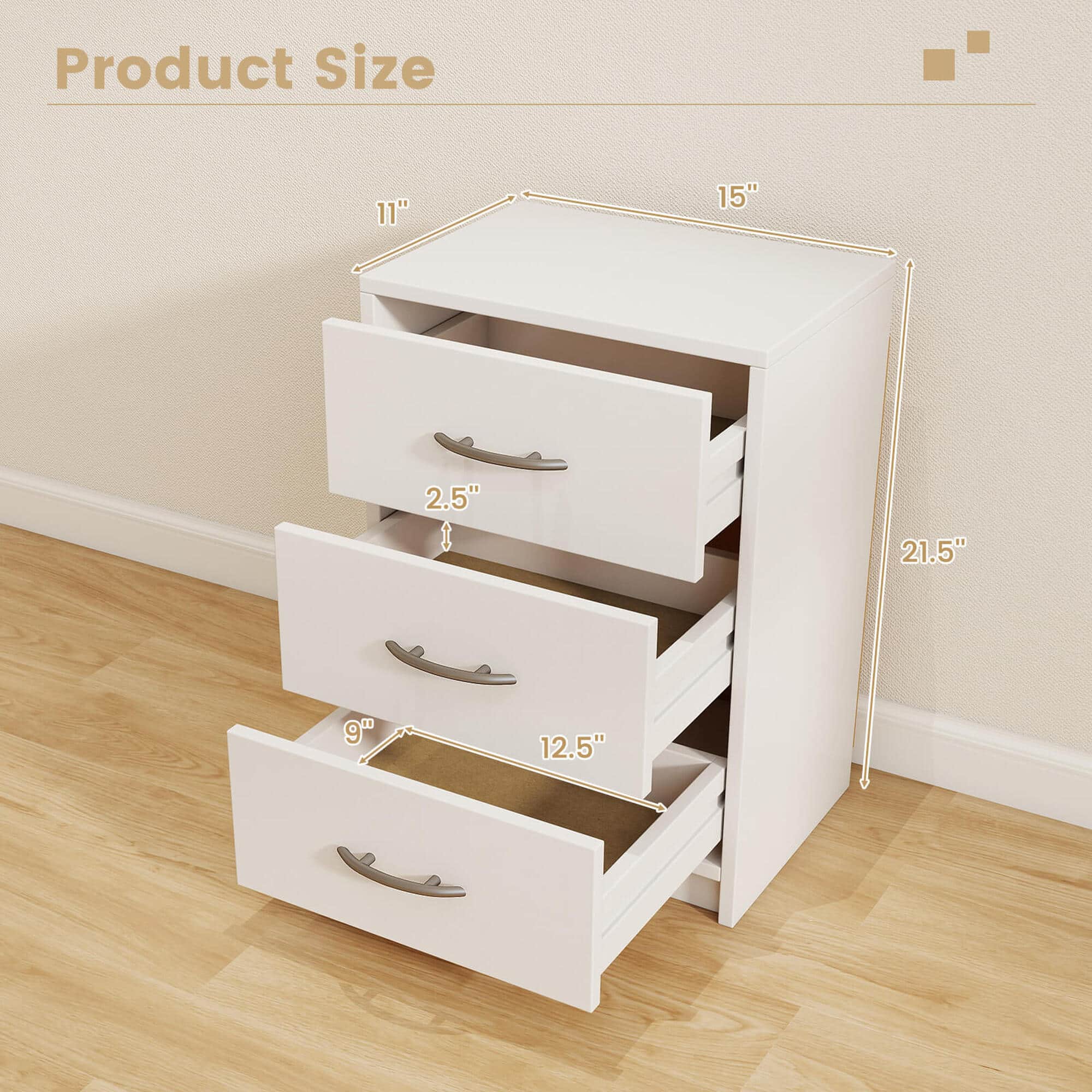 Product Size: 11" 15" 2.5" 21.5" 9" 12.5"