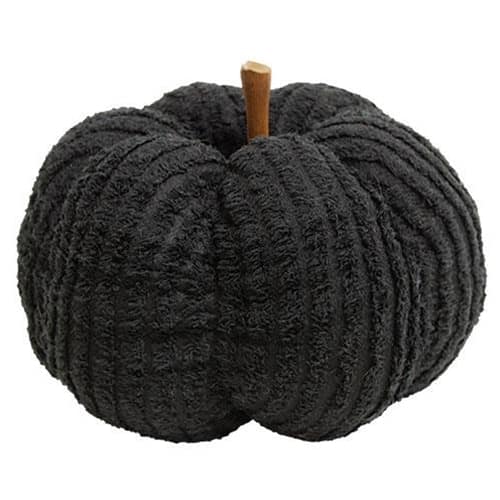 BreeBe - * Chenille Stuffed Pumpkin 4.5" - Black