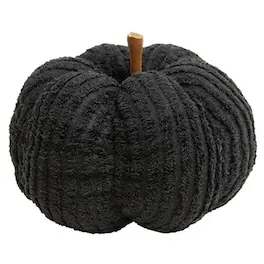 BreeBe - * Chenille Stuffed Pumpkin 4.5" - Black