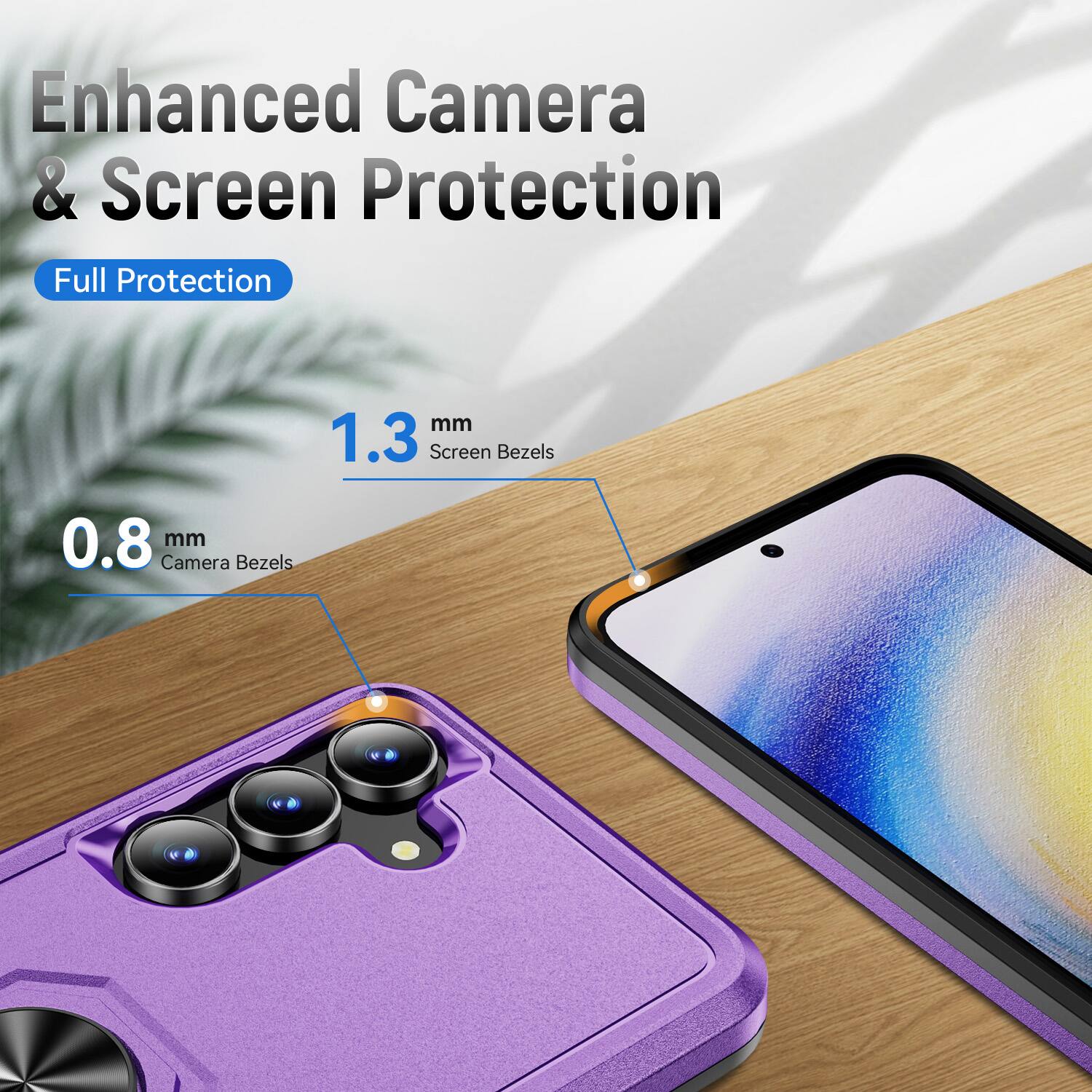 Enhanced Camera & Screen Protection  
Full Protection  
1.3 mm Screen Bezels  
0.8 mm Camera Bezels