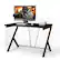 Front. Costway - Ergonomic Gaming Desk - Black.