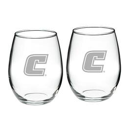 Jardine - Tennessee Chattanooga Mocs 21oz. 2-Piece Stemless Wine Glass Set - Multicolor