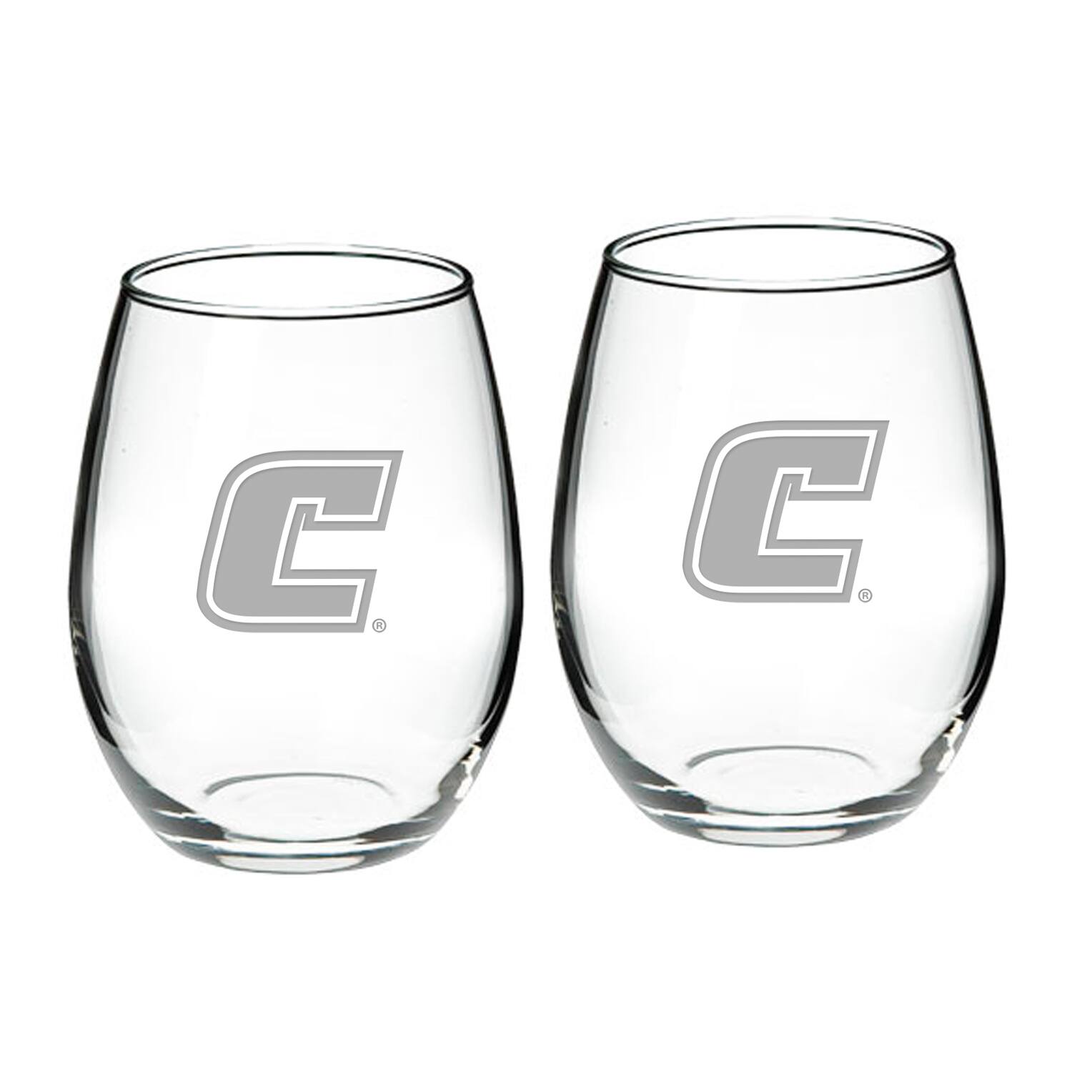 Front. Jardine - Tennessee Chattanooga Mocs 21oz. 2-Piece Stemless Wine Glass Set - Multicolor.