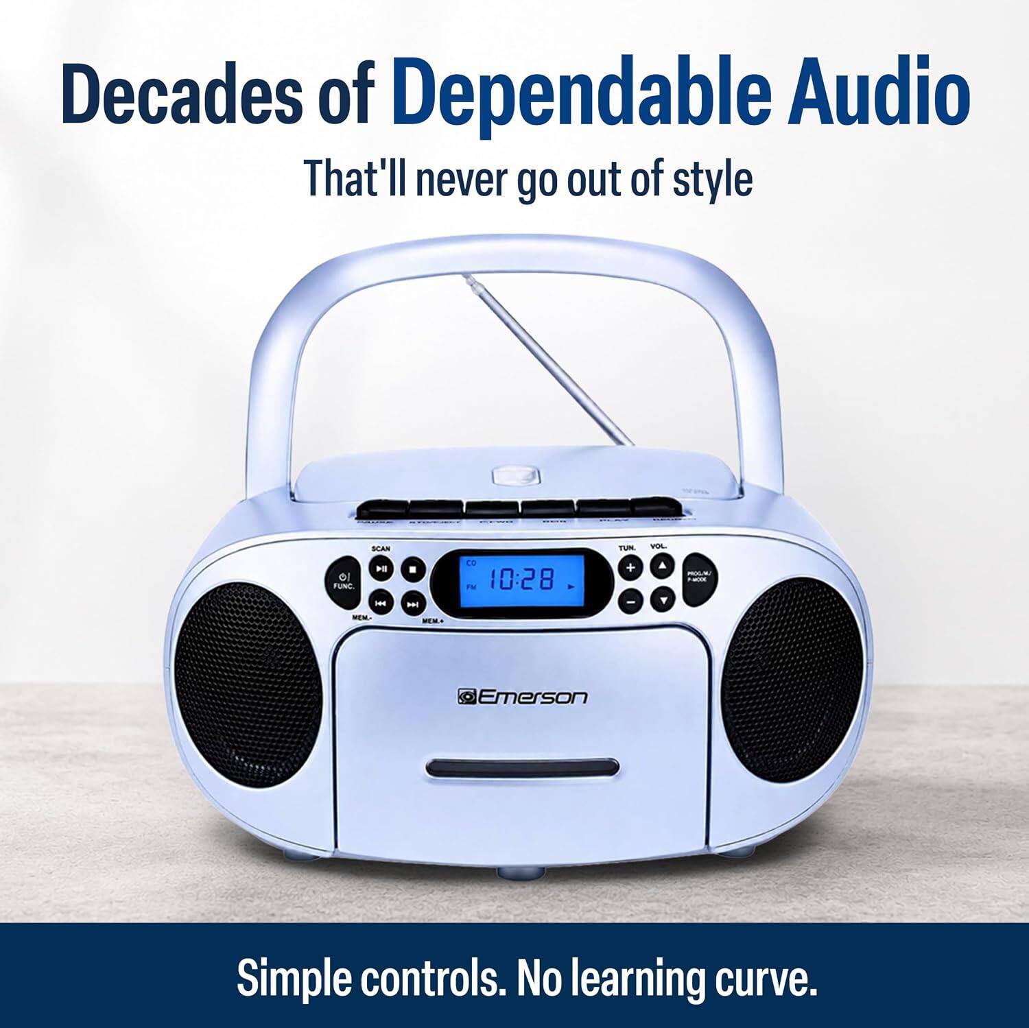 Decades of Dependable Audio That'll never go out of style

Emerson

Simple controls. No learning curve.