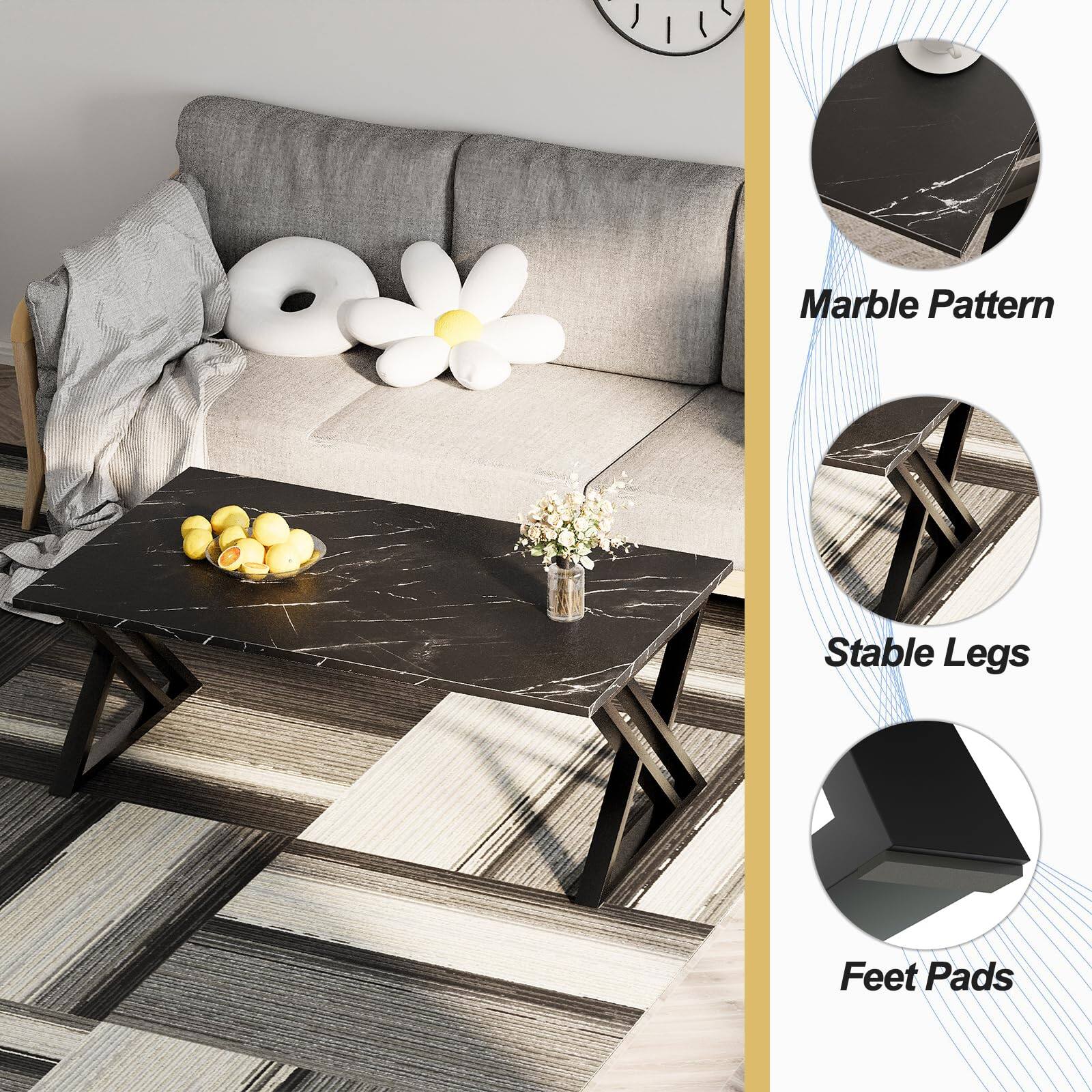 Marble Pattern  
Stable Legs  
Feet Pads