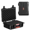 Front. VEVOR - Weatherproof Hard Case, Heavy Duty Protective Dry Box Case with Pre-cut Foam, and Retractable Pull Handles for Travel - Black.