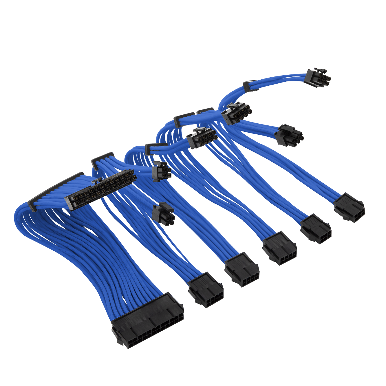 Left. YEYIAN - Yeyian - PSU Cable Extension Kit Kabel Series 1000, Blue - SKU: KS1000A - Blue.