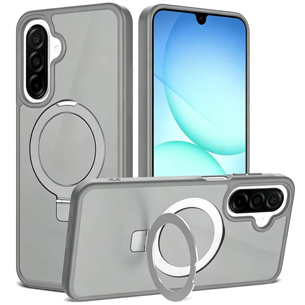 Equipd - Case for Galaxy A17 5G (6.7"), MagSafe Compatible, Great Grip Feeling Shockproof Protective Cover w/ Magnetic Ring Stand - Gray