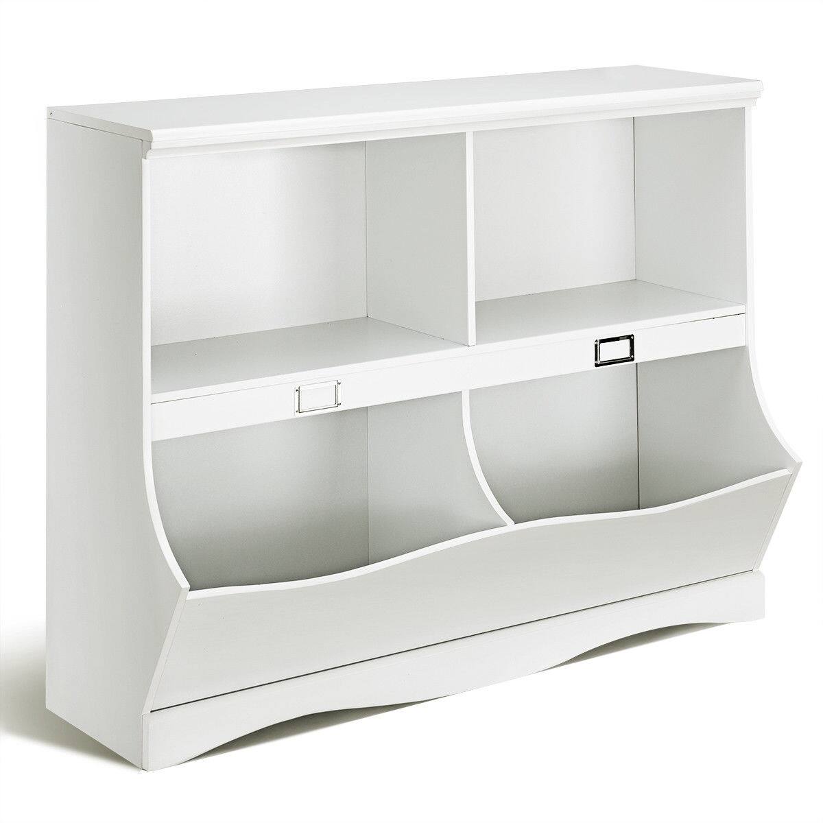 Front. Sugift - Kids Storage Unit Baby Toy Organizer Children Bookshelf Bookcase - White.