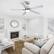 Alt View 2. Breezary - 52" Modern Indoor Ceiling Fan with LED Light, 5 Reversible Plywood Blades, 6-Speed DC Motor, Remote, Timer, 5" Downrod - Satin Nickel and Silver.