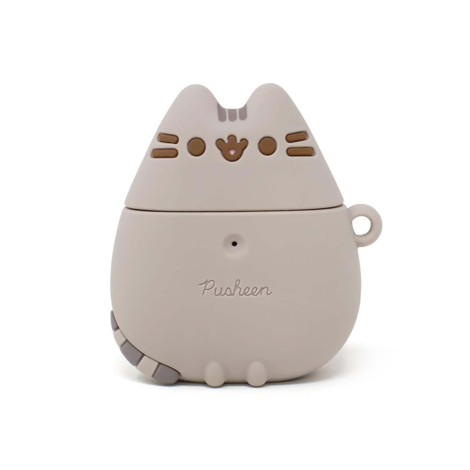 iFace - Pusheen The Cat Cute Compatible with Apple AirPods 1 and 2 Generation - Silicone Figure Protective Case With Carabiner - Pusheen - Standing (Multicolor)