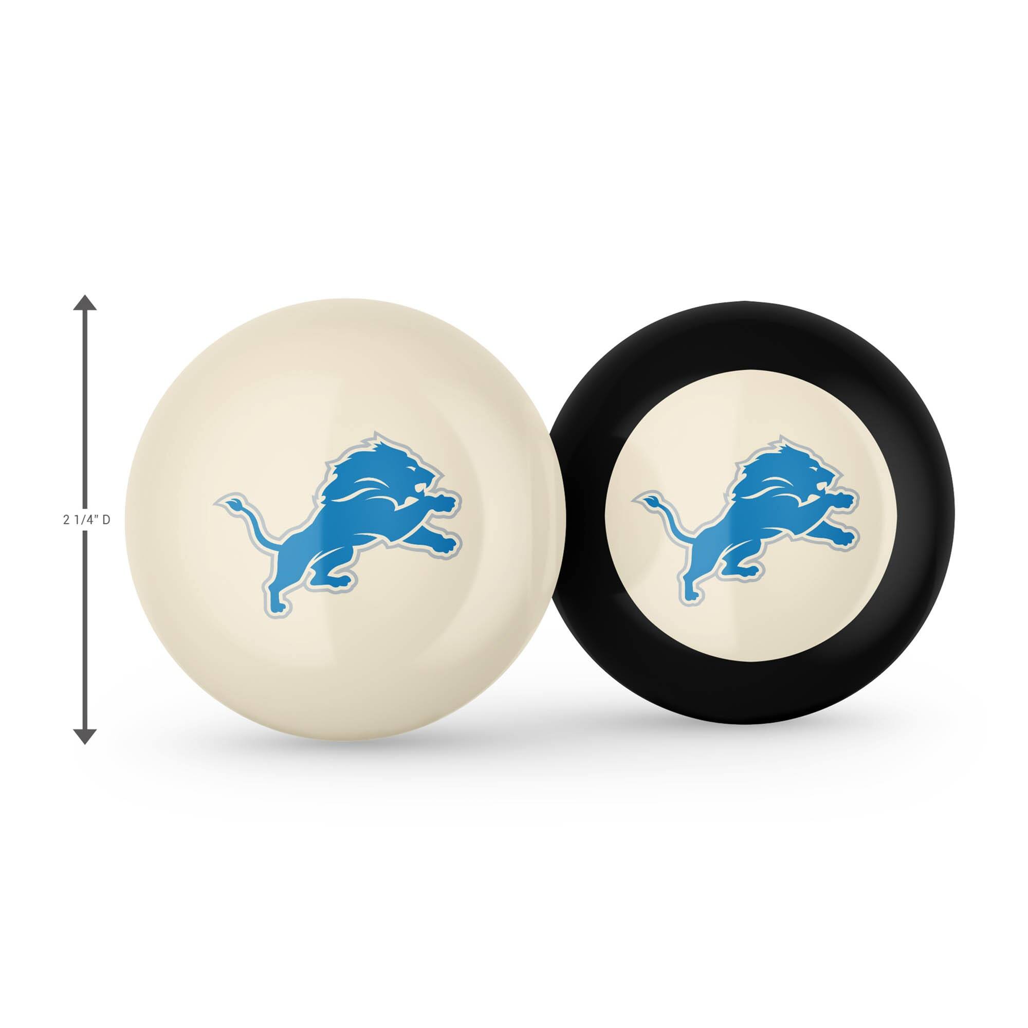 Alt View 1. Imperial - Detroit Lions Logo Cue Ball & 8 Ball Combo Set - White.
