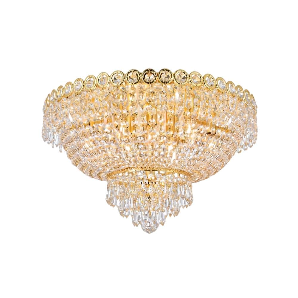 Elegant Lighting - Century 9 light Flush Mount Clear Royal Cut Crystal - Gold price history on PriceWatchPro