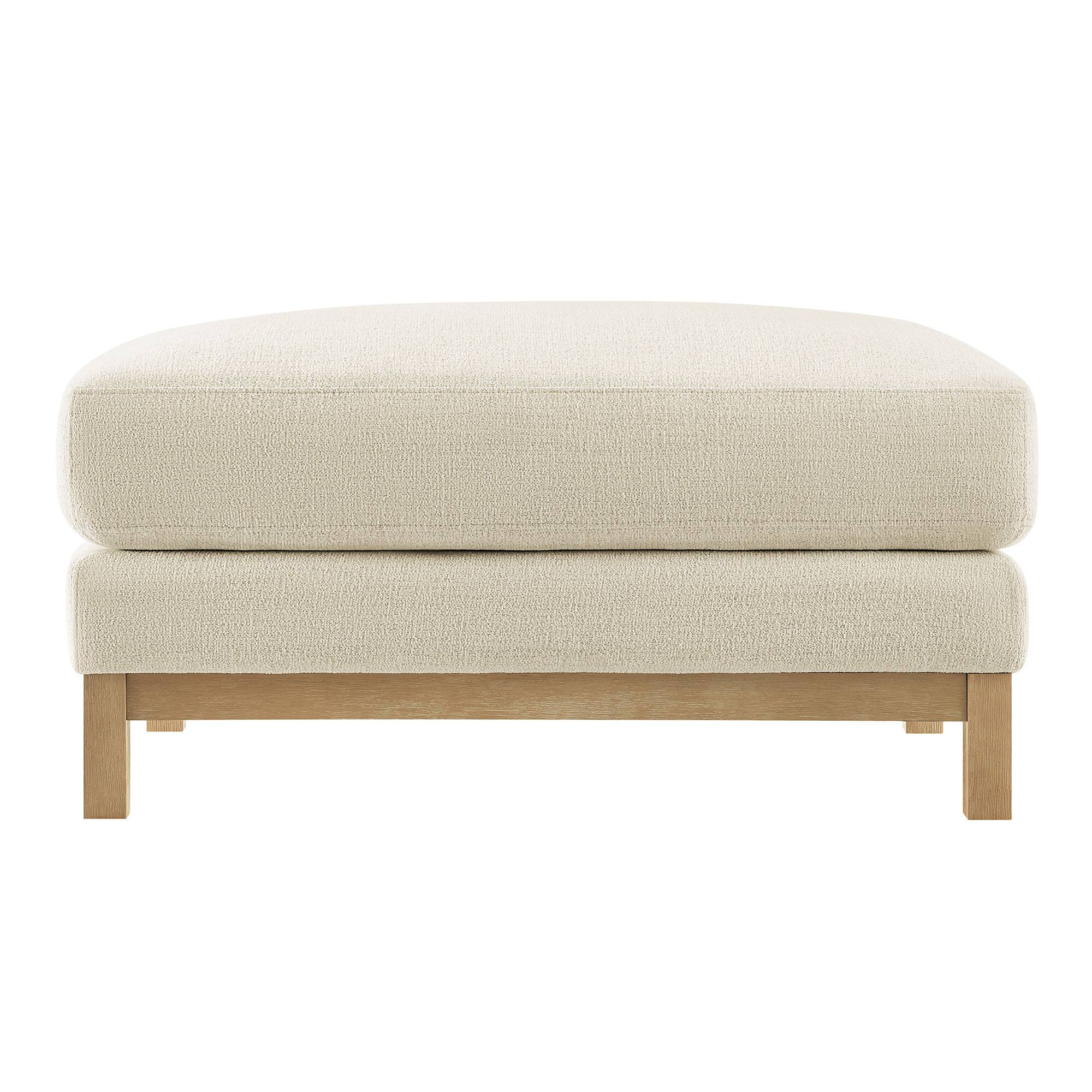 Alt View 4. Modway - Roscoe Upholstered Ottoman - Ivory.