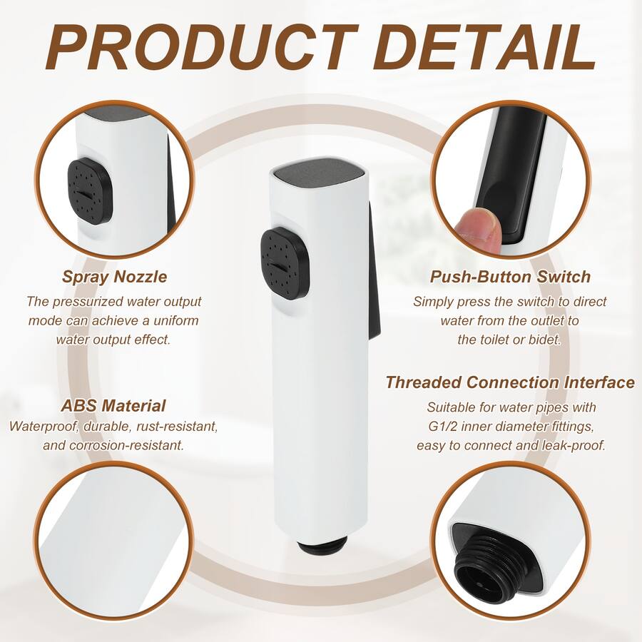 Wc Clean Out Unique Bargains Handheld Bidet Sprayer for Toilet, ABS Bathroom Sprayer ...