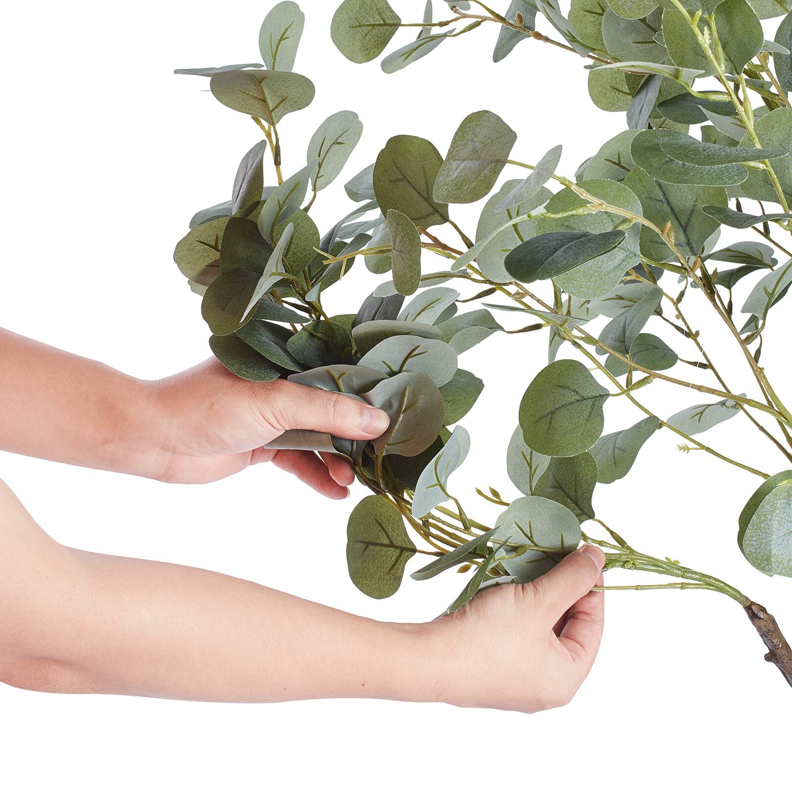 Alt View 5. VEVOR - Artificial Eucalyptus Tree, 6 FT Tall Faux Plant, Secure PE Material & Anti-Tip Tilt Protection Low-Maintenance Plant - Green.