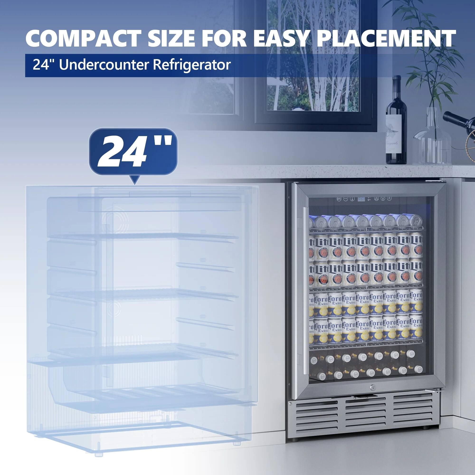 COMPACT SIZE FOR EASY PLACEMENT
24" Undercounter Refrigerator
24"