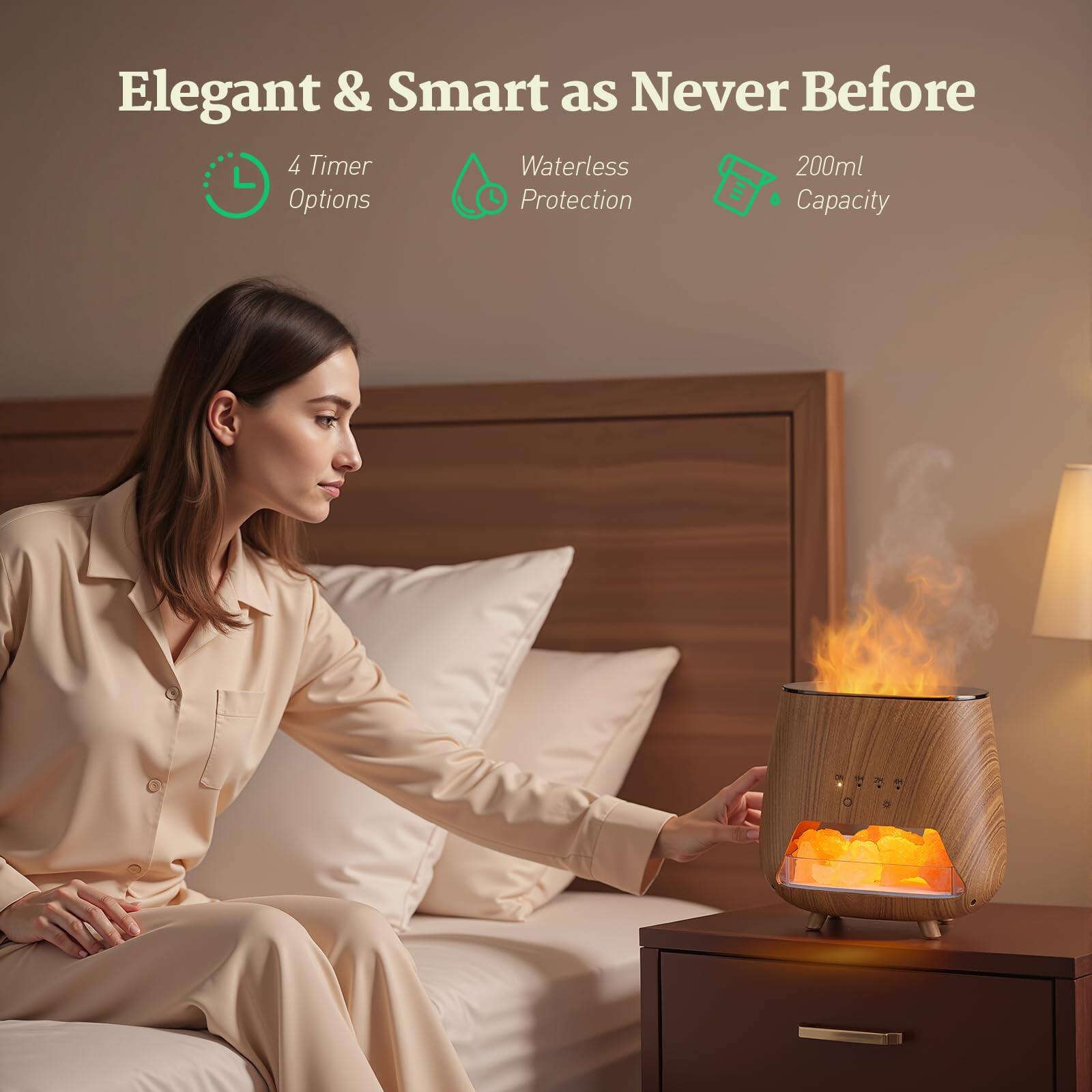 Elegant & Smart as Never Before

- 4 Timer Options
- Waterless Protection
- 200ml Capacity