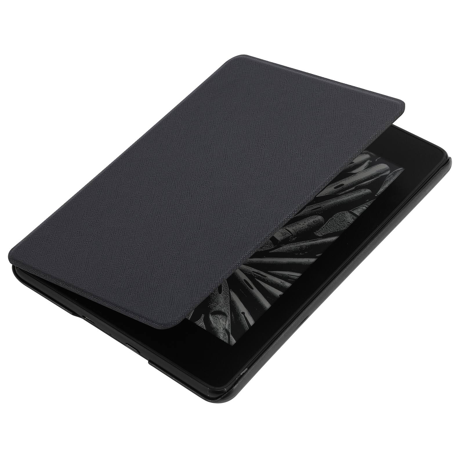 Alt View 3. Dteck - For Kindle Paperwhite (2024)/Kindle Colorsoft Signature Edition Cross-hatched Leather Shockproof Case Auto Sleep/Wake - Red.