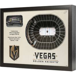 YouTheFan - Vegas Golden Knights 25.5'' x 19.5'' 25-Layer StadiumViews 3D Wall Art - Brown