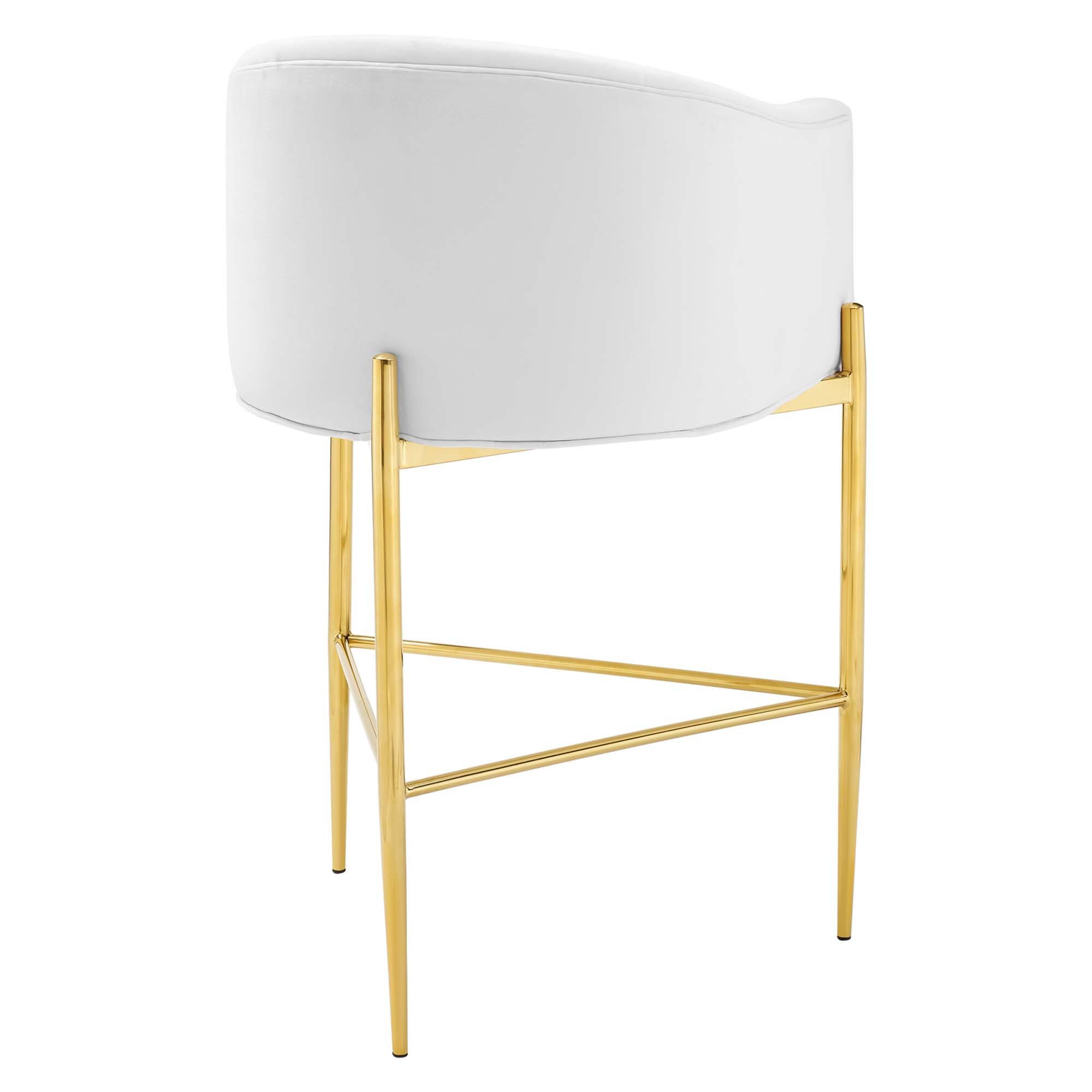 Alt View 2. Modway - Savour Tufted Performance Velvet Bar Stool by Modway - White.