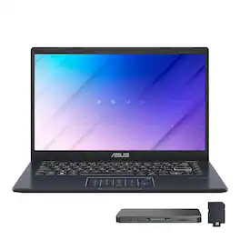 ASUS - Vivobook Go 14" FHD Laptop,Intel Celeron N4500,4GB RAM,128GB eMMC+160GB Dock Set,UHD Graphics,Win 11s - Star Black