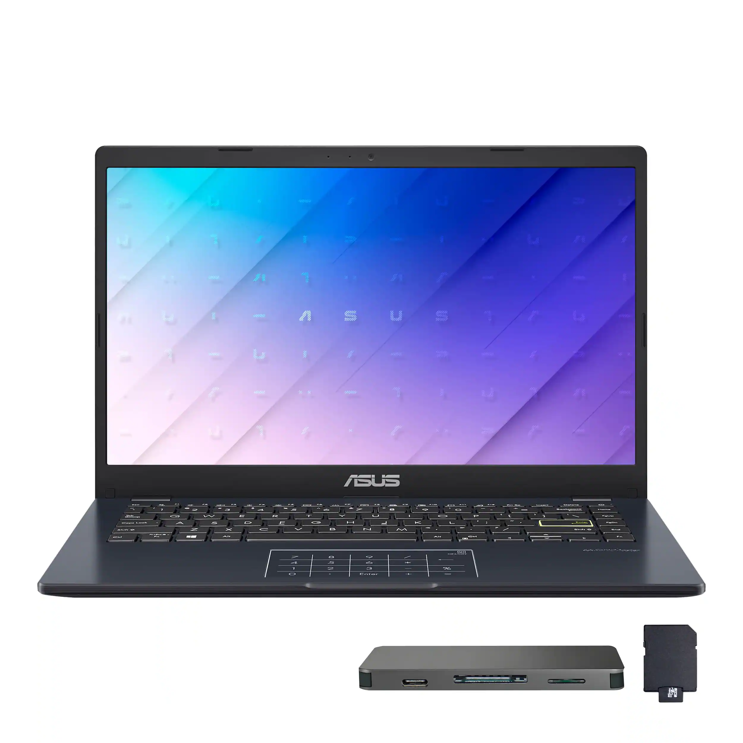 ASUS - Vivobook Go 14" FHD Laptop,Intel Celeron N4500,4GB RAM,128GB eMMC+160GB Dock Set,UHD Graphics,Win 11s - Star Black
