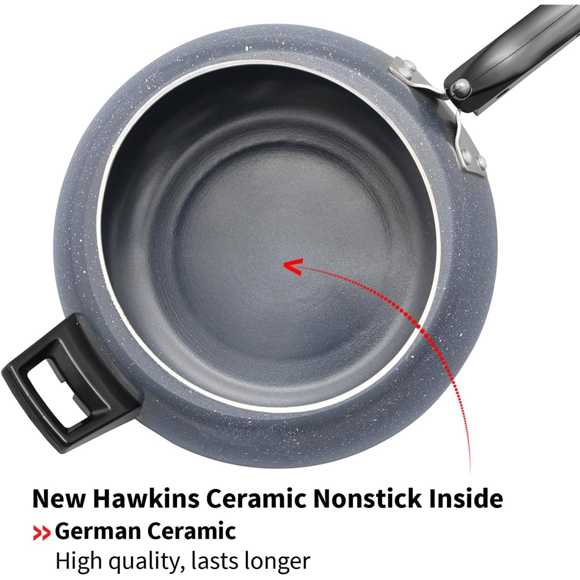 New Hawkins Ceramic Nonstick Inside  
German Ceramic  
High quality, lasts longer