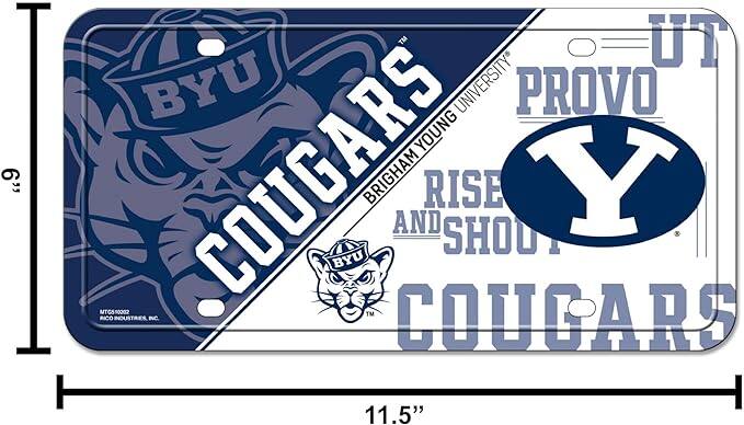 6" | BYU UNIVERSITY PROVO YOUNG COUGARS BYU BRIGHAM YOUNG UNIVERSITY RISE AND SHOUT COUGARS 11.5" MTG 0002002 RICO INDUSTRIES INC