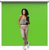 Front. KHOMO GEAR - Green Screen 84 x 84 in – XL Pull-Down Backdrop with Gray Case for Studio, Streaming & Content.