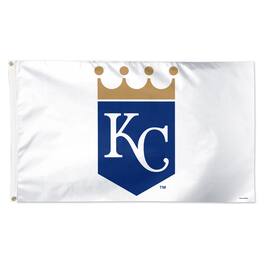 WinCraft - Kansas City Royals 3' x 5' Single-Sided Vibrant Deluxe Flag - White