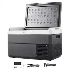 Front. VEVOR - 12 Volt Car Refrigerator, 42.3QT/40L Car Fridge, Portable Electric Cooler with -4℉~68℉ Adjustable Temperature - Black.