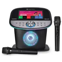 Singing Machine - Platinum Plus Wi-Fi Karaoke System, Music Streaming Apps, Bluetooth, 22 Voice Effects, 2 Wireless Microphones - Black - Front_Zoom