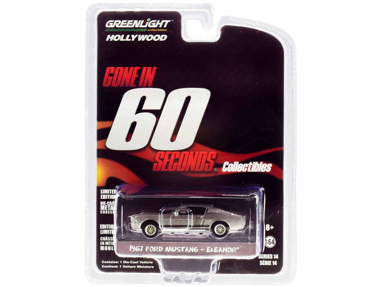 GREENLIGHT collectibles HOLLYWOOD GONE IN 60 SECONDS Collectibles LIMITED EDITION DIE-CAST METAL CHASSIS EDITION 8+ LIMITE EN METAL MOUL 1:64 1967 FORD MUSTANG - ELEANOR SERIES 14 Contains: 1 Die-Cast Vehicle SRIE 14 Contient: 1 Volture Miniature