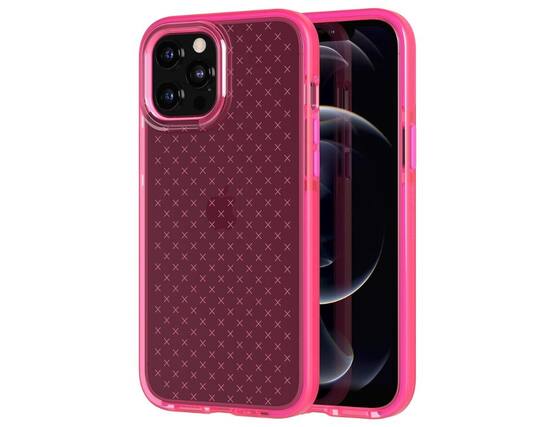 Front. Tech21 - Tech21 Evo Check Case for Apple iPhone 12 Pro Max 5G - Luminous Pink - Luminous Pink.